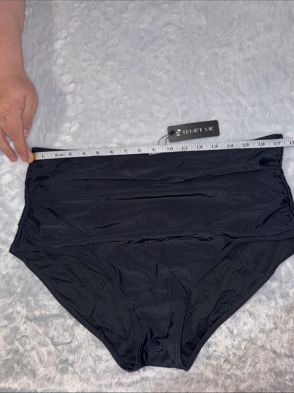NWT Tempt Me Black High-Waist Bikini Bottom — Smooth Full Coverage